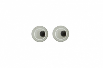 Глазки для игрушек, круглые, с бегающими зрачками, 6 мм/упак.100+/-5 шт, цв. -черно-белые - купить в Казани. Цена: 30.13 руб.