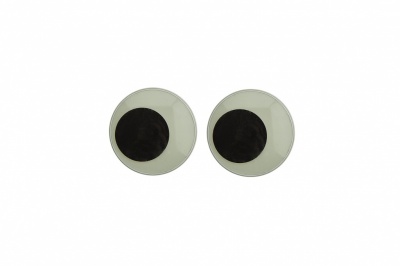 Глазки для игрушек, круглые, с ресничками, 10 мм/упак.50+/-2 шт, цв. -черно-белые - купить в Казани. Цена: 21.24 руб.