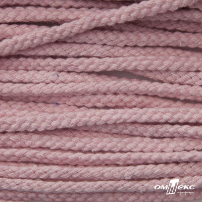 Шнур плетеный d-6 мм круглый, 70% хлопок 30% полиэстер, уп.90+/-1 м, цв.1087-розовый - купить в Казани. Цена: 588 руб.