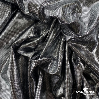 Трикотажное полотно голограмма, шир.140 см, #602 -чёрный/серебро - купить в Казани. Цена 385.88 руб.