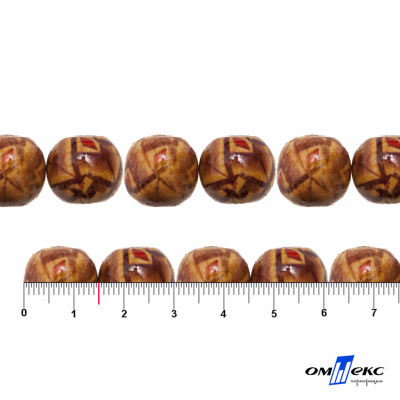 0133-Бусины деревянные "ОмТекс", 15 мм, упак.50+/-3шт - купить в Казани. Цена: 77 руб.