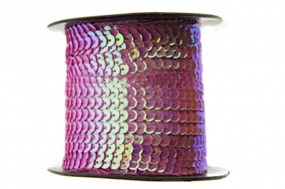 Пайетки "ОмТекс" на нитях, CREAM, 6 мм С / упак.73+/-1м, цв. 89 - розовый - купить в Казани. Цена: 468.37 руб.