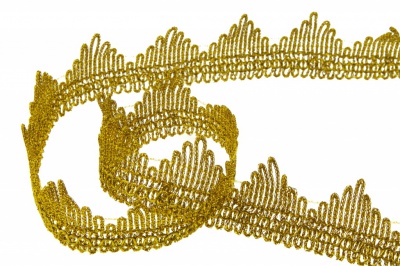Тесьма металлизированная 8204, шир. 40 мм/уп. 13,7+/-1 м, цвет золото - купить в Казани. Цена: 420.42 руб.