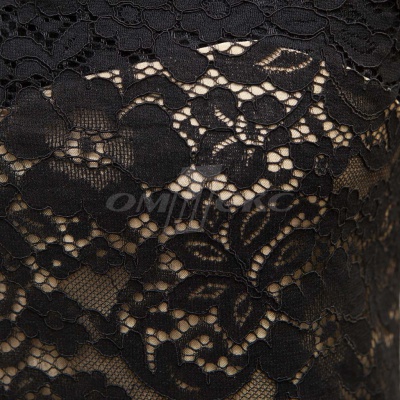 Кружевное полотно #3378, 150 гр/м2, шир.150см, цвет чёрный - купить в Казани. Цена 370.97 руб.