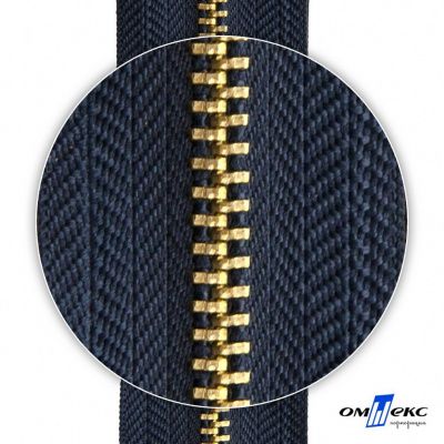 Молнии джинсовые металл т-4, 18 см латунь (YG), цв.- джинсовый синий (560) - купить в Казани. Цена: 21.57 руб.