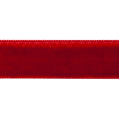 Лента бархатная нейлон, шир.12 мм, (упак. 45,7м), цв.45-красный - купить в Казани. Цена: 396 руб.