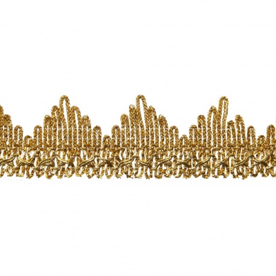 Тесьма металлизированная 0384-0240, шир. 40 мм/уп. 25+/-1 м, цвет золото - купить в Казани. Цена: 490.74 руб.