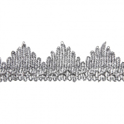 Тесьма металлизированная 0384-0240, шир. 40 мм/уп. 25+/-1 м, цвет серебро - купить в Казани. Цена: 490.74 руб.