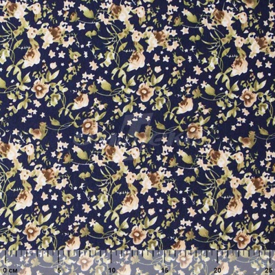 Плательная ткань "Фламенко" 1.1, 80 гр/м2, шир.150 см, принт растительный - купить в Казани. Цена 243.96 руб.