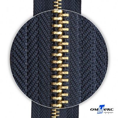Молнии джинсовые металл т-5, 18 см латунь (YG), цв.- джинсовый синий (560) - купить в Казани. Цена: 25.76 руб.