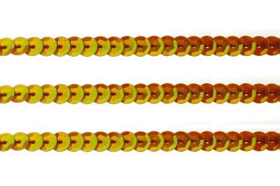 Пайетки "ОмТекс" на нитях, CREAM, 6 мм С / упак.73+/-1м, цв. 88 - оранжевый - купить в Казани. Цена: 300.55 руб.