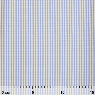 Ткань сорочечная Клетка Виши, 115 г/м2, 58% пэ,42% хл, шир.150 см, цв.2-голубой, (арт.111) - купить в Казани. Цена 306.69 руб.
