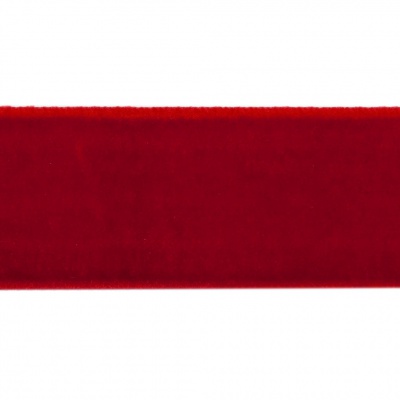 Лента бархатная нейлон, шир.25 мм, (упак. 45,7м), цв.45-красный - купить в Казани. Цена: 991.10 руб.