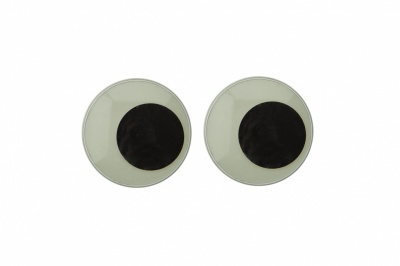 Глазки для игрушек, круглые, с бегающими зрачками, 24 мм/упак.50+/-2 шт, цв. -черно-белые - купить в Казани. Цена: 60.32 руб.