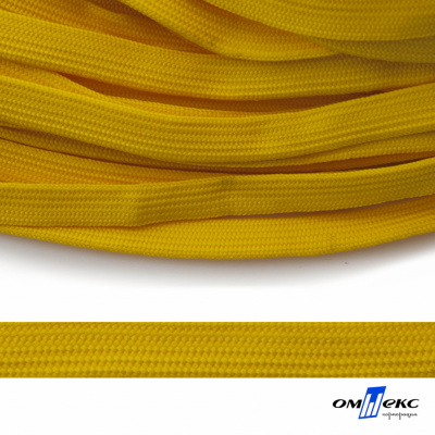 Шнур плетеный (плоский) d-12 мм, (уп.90+/-1м), 100% полиэстер, цв.269 - жёлтый - купить в Казани. Цена: 8.62 руб.