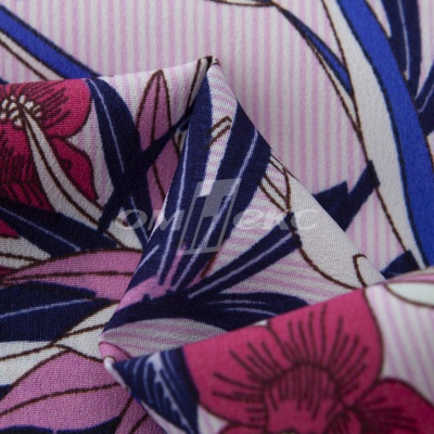 Плательная ткань "Фламенко" 18.1, 80 гр/м2, шир.150 см, принт растительный - купить в Казани. Цена 239.03 руб.