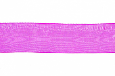 Лента органза 1015, шир. 10 мм/уп. 22,8+/-0,5 м, цвет ярк.розовый - купить в Казани. Цена: 38.39 руб.