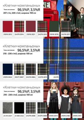 Ткань костюмная клетка 24379 2064, 230 гр/м2, шир.150см, цвет т.синий/бел/кр - купить в Казани. Цена 528.72 руб.