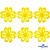 Кружево гипюр "Ромашка" 0575-1169, шир. 25 мм/уп.13,7 м, цвет 8208-жёлтый - купить в Казани. Цена: 289.76 руб.
