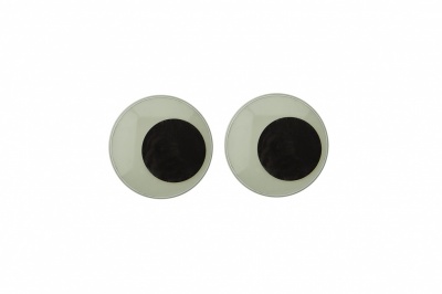 Глазки для игрушек, круглые, с бегающими зрачками, 15 мм/упак.50+/-2 шт, цв. -черно-белые - купить в Казани. Цена: 46.92 руб.