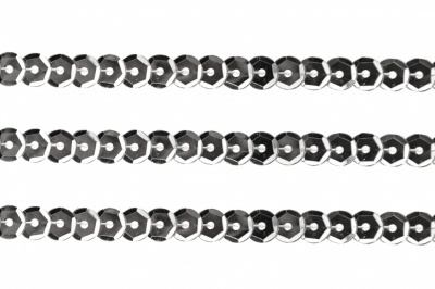 Пайетки "ОмТекс" на нитях, SILVER-BASE, 6 мм С / упак.73+/-1м, цв. 1 - серебро - купить в Казани. Цена: 468.37 руб.