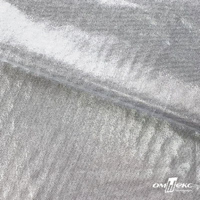 Трикотажное полотно голограмма, шир.140 см, #602 -белый/серебро - купить в Казани. Цена 385.88 руб.