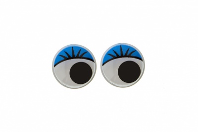 Глазки для игрушек, круглые, с бегающими зрачками, 8 мм/упак.50+/-2 шт, цв. -синий - купить в Казани. Цена: 59.66 руб.