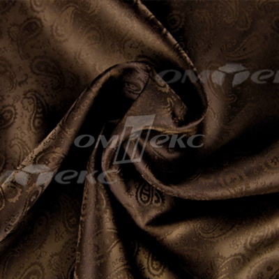 Ткань подкладочная жаккард Р14098, 19-1217/коричневый, 85 г/м2, шир. 150 см, 230T - купить в Казани. Цена 166.45 руб.