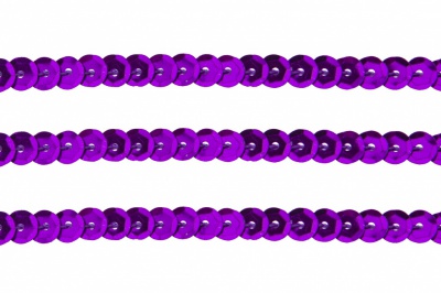 Пайетки "ОмТекс" на нитях, SILVER-BASE, 6 мм С / упак.73+/-1м, цв. 12 - фиолет - купить в Казани. Цена: 300.55 руб.